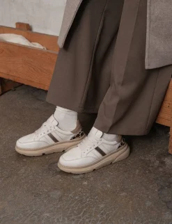 Sneakers pelle beige