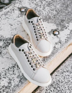 Sneakers pelle beige