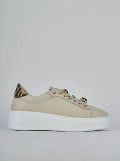 Sneakers pelle beige