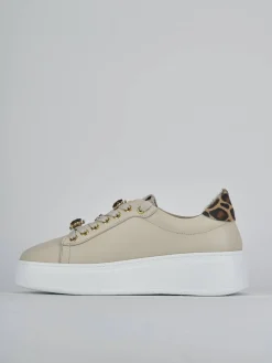 Sneakers pelle beige