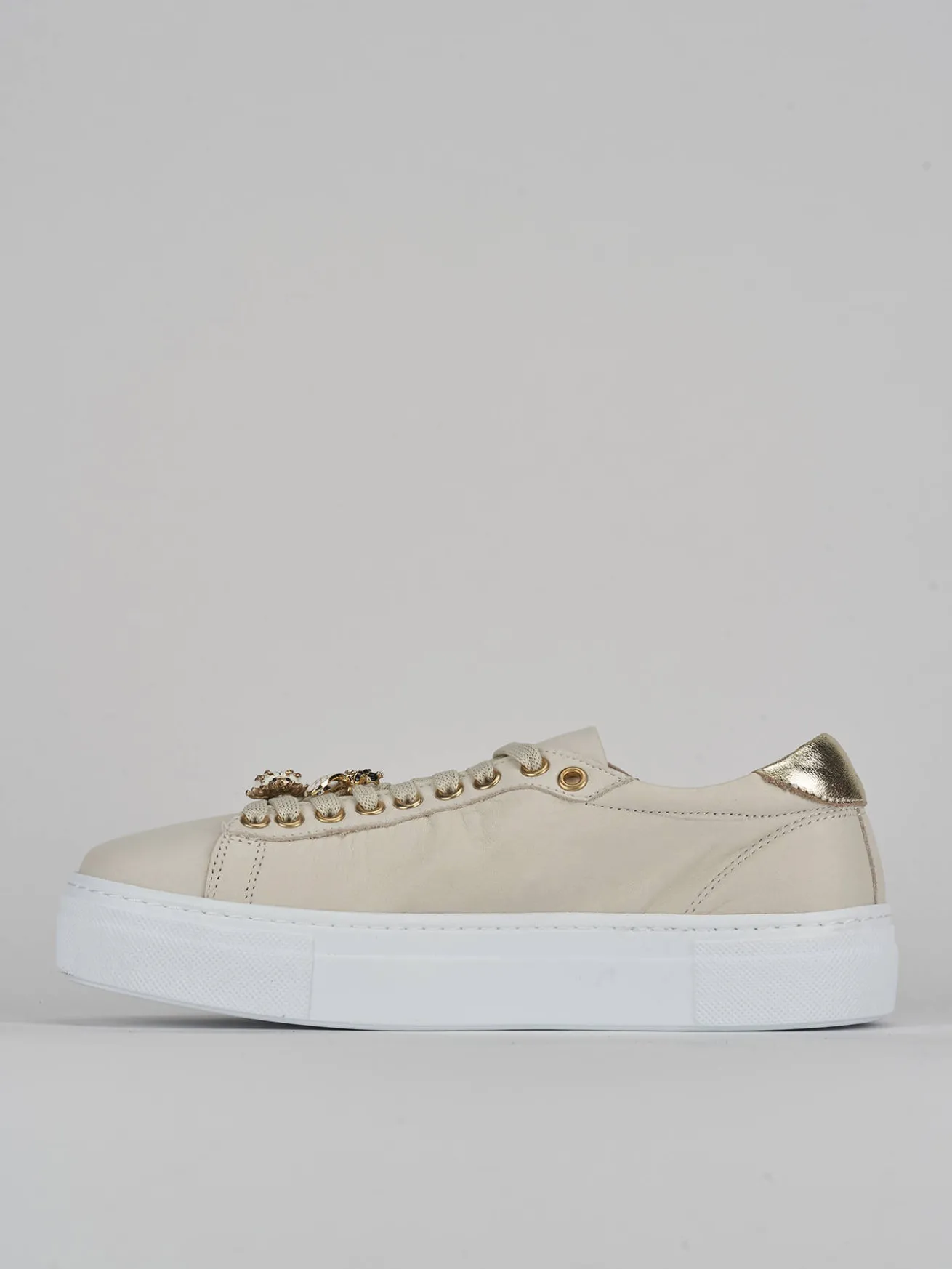 Sneakers pelle beige
