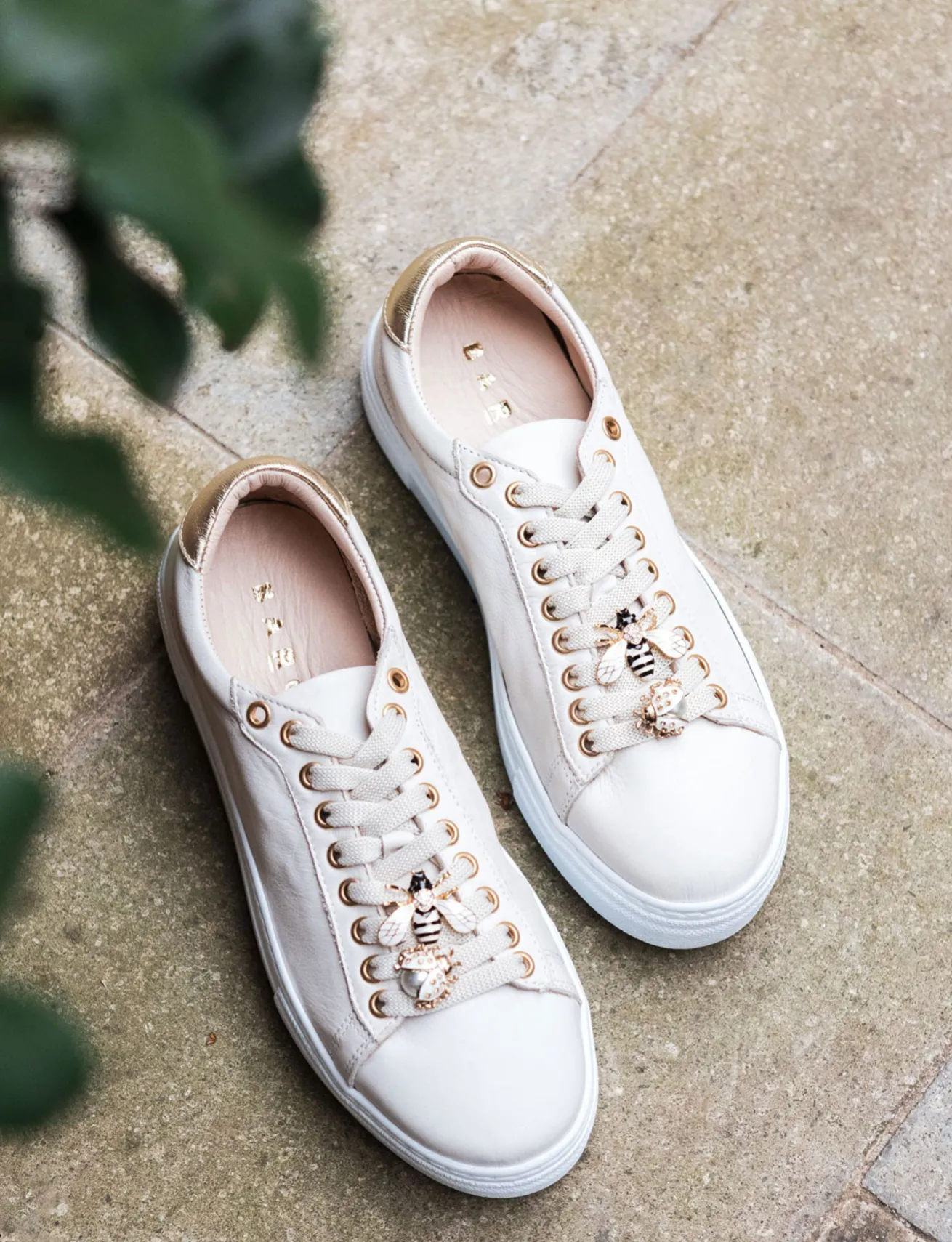 Sneakers pelle beige