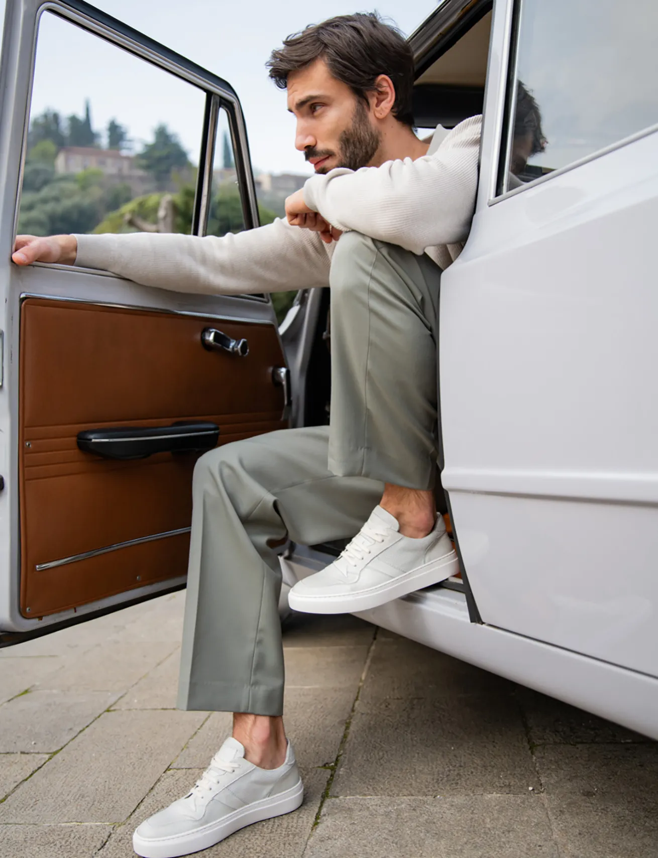 Sneakers pelle bianco