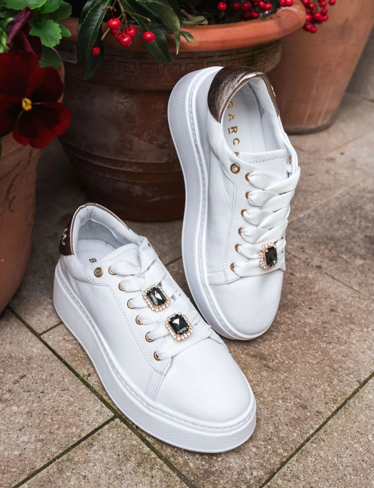 Sneakers pelle bianco