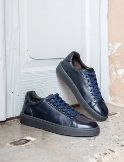 Sneakers pelle blu