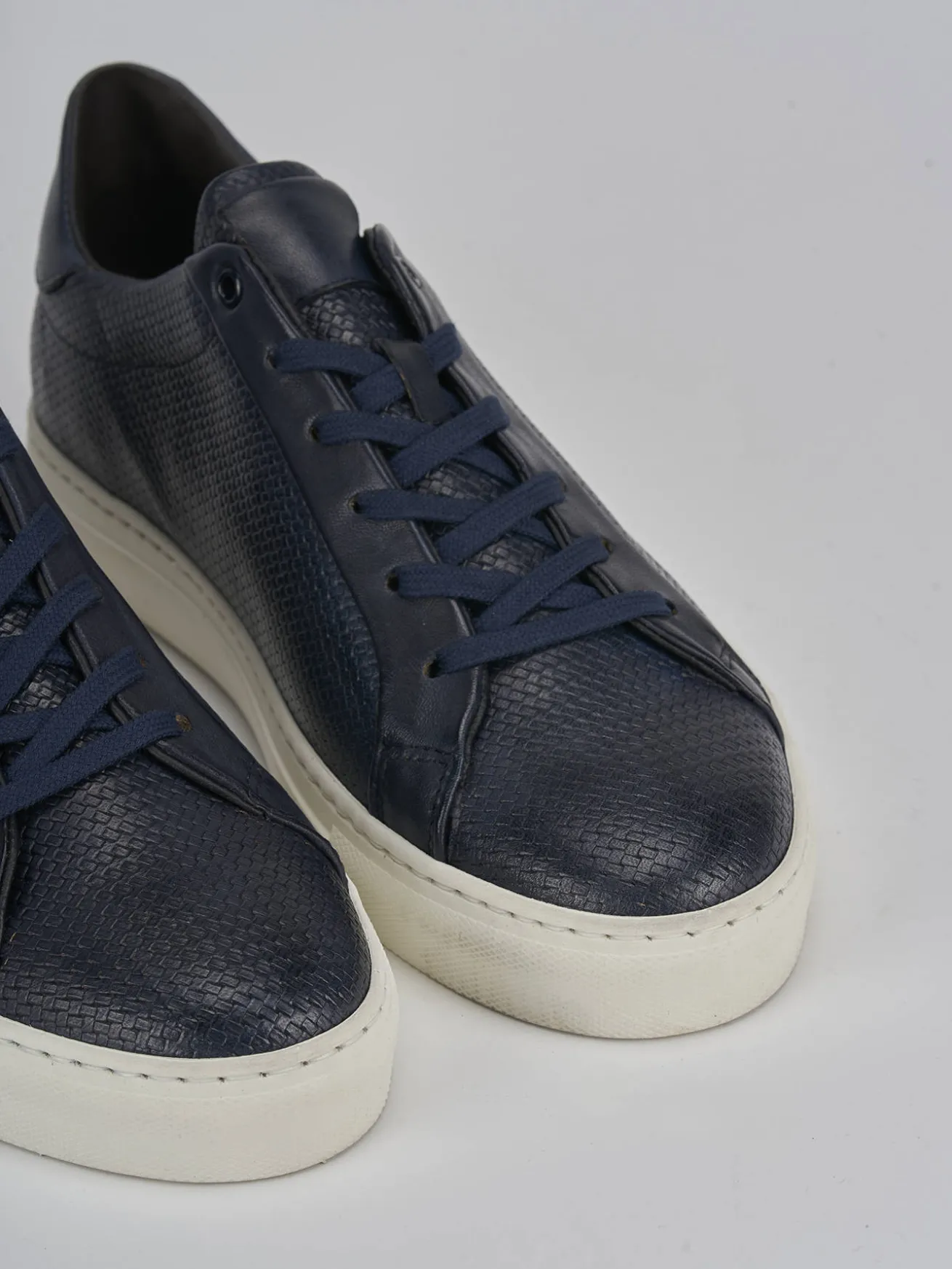 Sneakers pelle blu