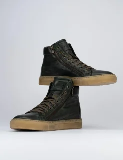 Sneakers pelle verde