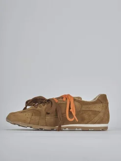 Sneakers tacco 1cm camoscio marrone