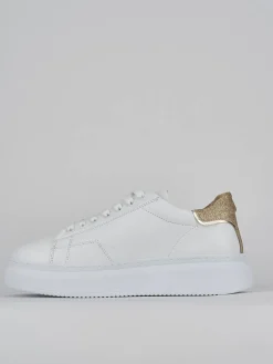 Sneakers tacco 1cm pelle bianco