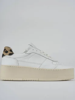 Sneakers tacco 3cm pelle bianco