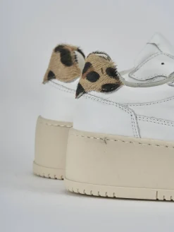 Sneakers tacco 3cm pelle bianco