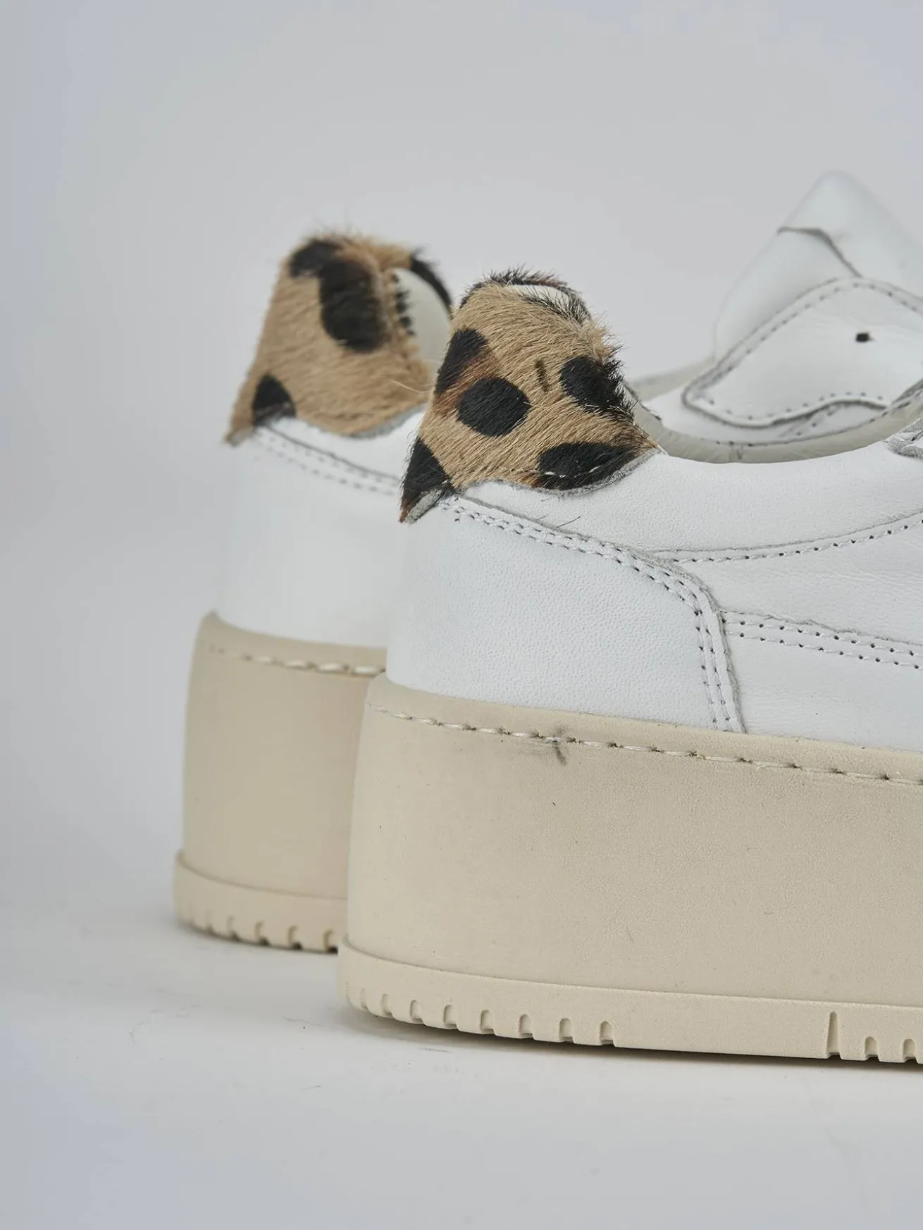 Sneakers tacco 3cm pelle bianco