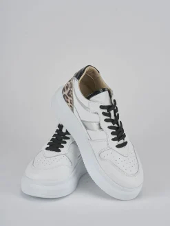 Sneakers tacco 1cm pelle bianco
