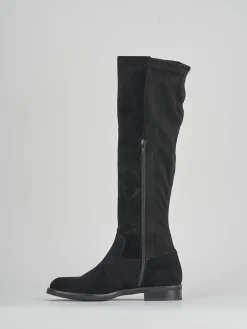 Stivale elasticizzato tacco 2 cm nero camoscio