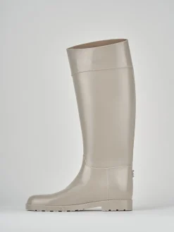 Stivale tacco 2 cm beige gomma