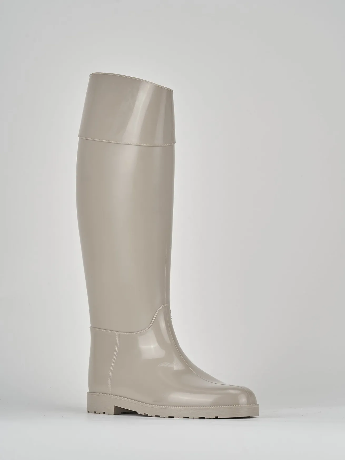 Stivale tacco 2 cm beige gomma