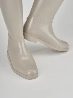 Stivale tacco 2 cm beige gomma