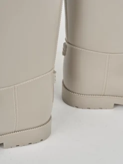 Stivale tacco 2 cm beige gomma