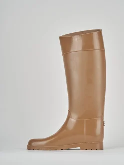 Stivale tacco 2 cm marrone gomma