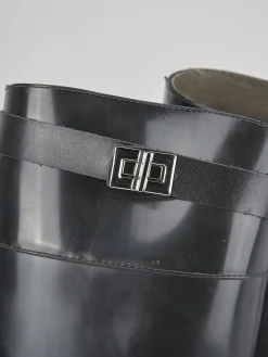 Stivale tacco 2 cm nero gomma