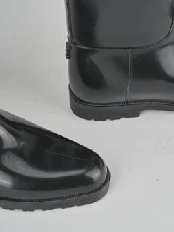 Stivale tacco 2 cm nero gomma