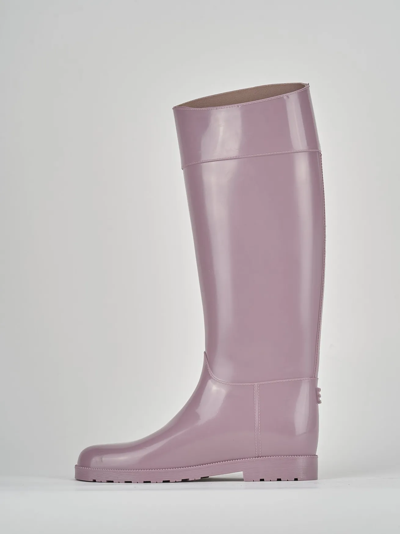 Stivale tacco 2 cm rosa gomma