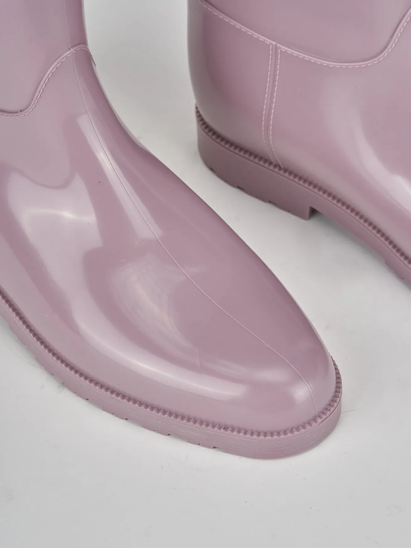 Stivale tacco 2 cm rosa gomma