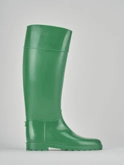 Stivale tacco 2 cm verde gomma