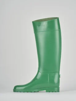 Stivale tacco 2 cm verde gomma