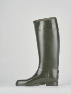 Stivale tacco 2 cm verde gomma