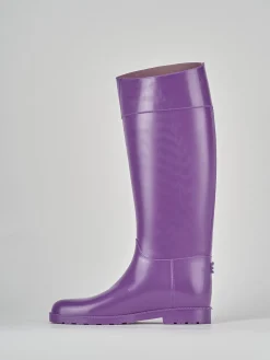 Stivale tacco 2 cm viola gomma