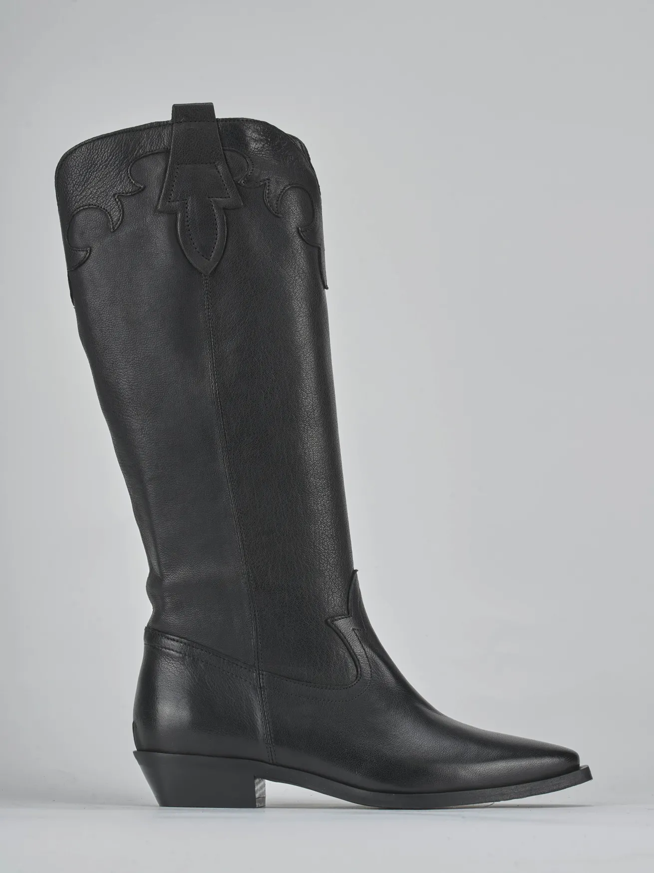 Stivale tacco 3 cm nero pelle