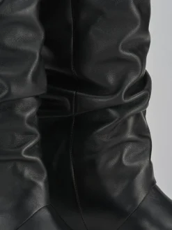 Stivale tacco 2 cm nero pelle