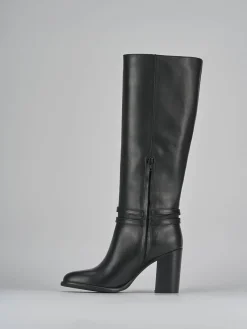 Stivale tacco 8 cm nero pelle