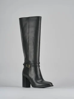 Stivale tacco 8 cm nero pelle