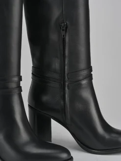 Stivale tacco 8 cm nero pelle