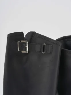 Stivale tacco 2 cm nero pelle