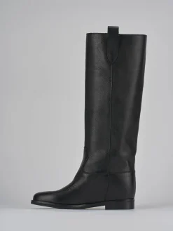 Stivale tacco 1 cm nero pelle