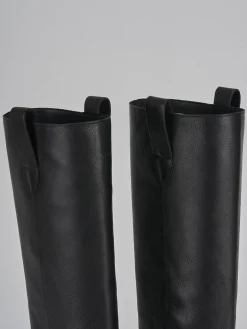 Stivale tacco 1 cm nero pelle