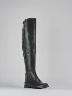 Stivale tacco 2 cm nero pelle