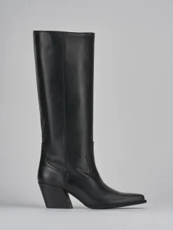 Stivale tacco 7 cm nero pelle