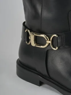 Stivale tacco 2 cm nero pelle