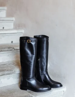 Stivale tacco 3 cm nero pelle