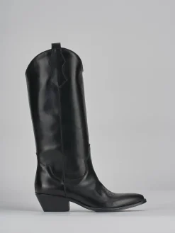 Stivale tacco 5 cm nero pelle