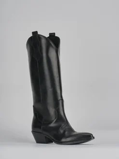 Stivale tacco 5 cm nero pelle