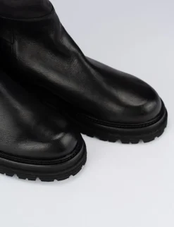 Stivale tacco 2 cm nero pelle