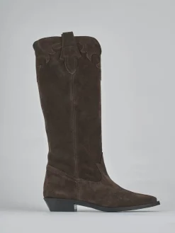 Stivale tacco 3 cm testa camoscio