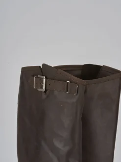 Stivale tacco 2 cm testa pelle