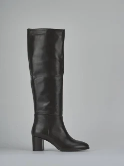 Stivale tacco 5 cm testa pelle