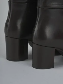 Stivale tacco 5 cm testa pelle